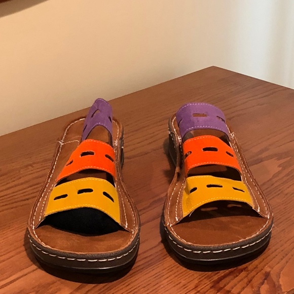 Women's 3-color stitching sandals, size 9.5/10 - Picture 1 of 2